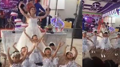 Cô dâu giáo viên mầm non múa trong đám cưới siêu dễ thương