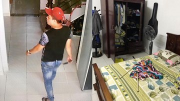 Khiếp sợ cảnh tên trộm cầm dao lục tung nhà 