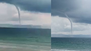 Xuất hiện vòi rồng cao hàng trăm mét trên biển Nha Trang