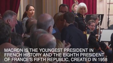 Tổng thống Pháp hôn vợ ngọt ngào sau khi tuyên thệ nhậm chức