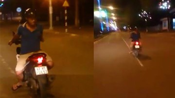 Truy tìm nam thanh niên ngồi quay lưng điều khiển xe máy