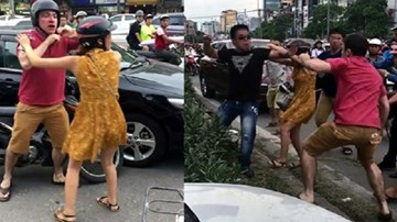 Nam thanh niên ngoại quốc bị đánh chảy máu mũi trên phố Hà Nội