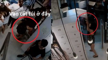 Màn trộm túi xách cực tinh vi ở cửa hàng quần áo