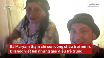 Cụ bà Kazakhstan 78 tuổi vẫn rap cùng cháu trai 'ngầu' như gái đôi mươi