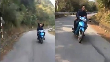 Hai thanh niên đầu trần, thả hai tay khi đổ đèo khiến dân mạng thót tim