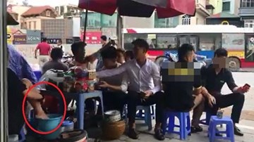 Sự thật về clip chủ quán trà đá ở Hà Nội dùng nước rửa chân bán cho khách