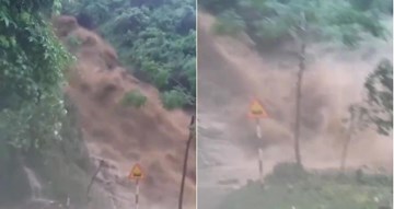 Clip lũ quét tuôn xối xả như thác, chắn ngang đường ở Hà Giang