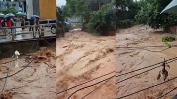 Clip: Người dân Hà Giang bất chấp nguy hiểm đi xem lũ