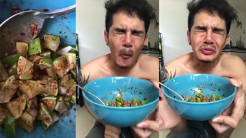 Chàng trai Thái Lan ăn chanh trộn ớt làm nhiều người 