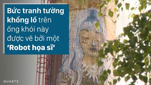 Robot họa sĩ leo ống khói vẽ tranh tường cao 100 m