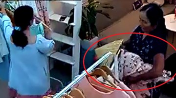 Bà già chuyên mang bao tải đi trộm đồ shop quần áo bị mời lên phường