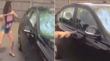 Phát hiện chồng ngoại tình, vợ vác búa đập nát xe sang