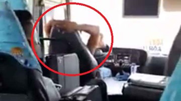Tài xế xe khách khoanh hai tay sau gáy, lái xe 