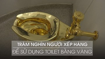 Trăm nghìn người xếp hàng để sử dụng toilet bằng vàng