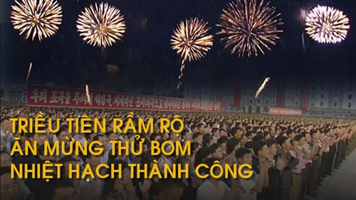 Triều Tiên bắn pháo hoa rực rỡ mừng thử bom nhiệt hạch thành công