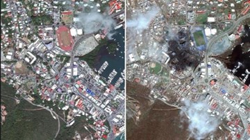 Sức tàn phá khủng khiếp của siêu bão Irma nhìn từ vệ tinh