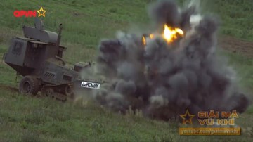 Cỗ máy thổi sạch bãi mìn trong nháy mắt