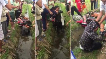 Trộm chó bị dân đẩy xuống mương, đánh thừa sống thiếu chết