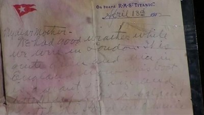Hé lộ bức thư của hành khách Titanic trước ngày thảm họa
