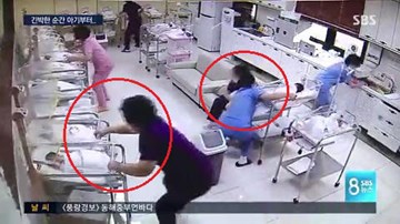 Bệnh viện rung chuyển vì động đất, y tá dùng thân mình che chắn trẻ sơ sinh