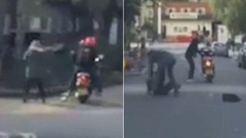 Người hùng lao ra tóm sống tên cướp đi mô tô trên đường chạy trốn