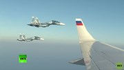 Tiêm kích Su-30SM theo sát bảo vệ chuyên cơ chở  Putin đến Syria