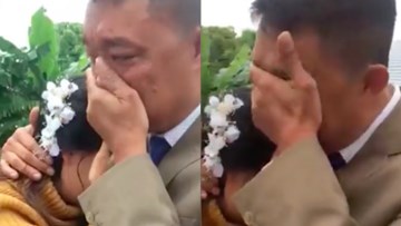 Cha bật khóc tiễn con gái về nhà chồng khiến dân mạng xúc động