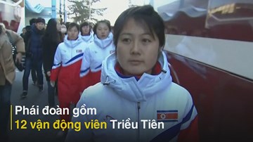 Đội tuyển khúc côn cầu nữ Triều Tiên tiến sang Hàn Quốc