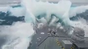 Khoảnh khắc tàu chiến suýt bị sóng "quái vật" nuốt chửng