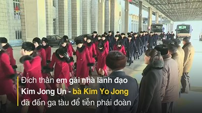 Em gái ông Kim Jong Un đích thân tiễn phái đoàn Triều Tiên sang Hàn Quốc
