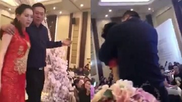Say xỉn, bố chú rể cưỡng hôn cô dâu ngay tại lễ cưới gây phẫn nộ