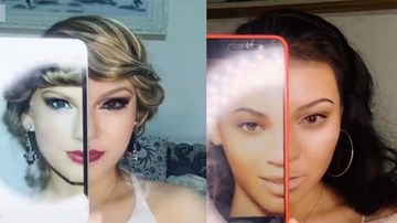 Chỉ vài phút 'múa cọ' cô gái đã biến hóa thành Taylor Swift và Rihanna