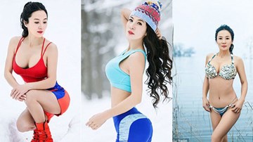 Bà mẹ 50 tuổi 'trẻ nhất thế giới' tập yoga giữa trời -40 độ C