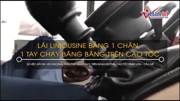 Lái Limousine bằng 1 chân, 1 tay chạy băng băng trên cao tốc