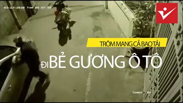 Trộm mang cả bao tải đi bẻ gương ô tô