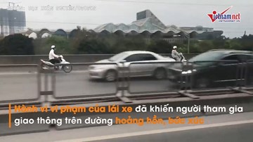 4 'ninja' nối đuôi nhau phóng ngược chiều trên cầu cạn vành đai 3