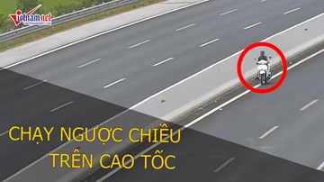 Nữ 'ninja' chạy ngược chiều vào làn 120km/h trên cao tốc