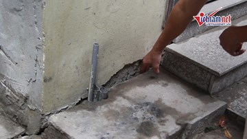 Hàng loạt nhà dân bị sụt lún cạnh chung cư vừa xây ở Hà Nội