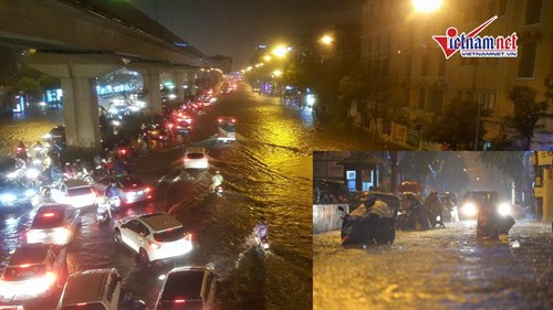 Đường Hà Nội thành sông, khắp nơi tắc không lối về