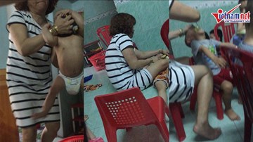 Đà Nẵng: Xôn xao clip bảo mẫu kẹp cổ đút cháo cho trẻ