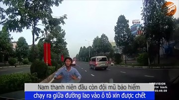 Thanh niên 'quá khích' lao ra đường chặn đầu ô tô xin được...đâm chết