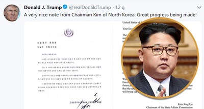 TT Trump tiết lộ bức thư ngập lời ca ngợi của NLĐ Kim Jong Un