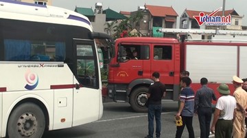 Thực nghiệm hiện trường vụ xe khách đâm trực diện xe cứu hoả trên cao tốc