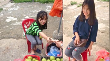 Nữ sinh Hà Giang bán lê ven đường gây sốt vì quá xinh đẹp