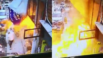 Nhà hàng biến thành quả cầu lửa ‘nuốt chửng’ người đi bộ