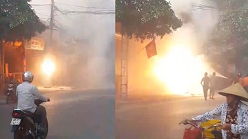 Cột điện ở Phú Thọ cháy ngùn ngụt, nổ như pháo hoa