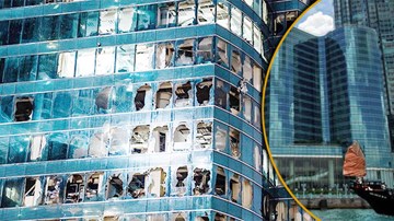 Cận cảnh khách sạn 5 sao đổ nát, Hong Kong hoang tàn sau siêu bão Mangkhut