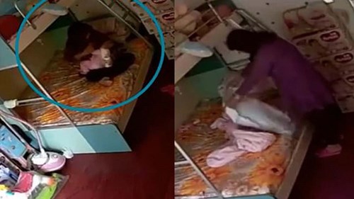 Bảo mẫu đánh đập, dùng chăn quấn quanh đầu bé gái rồi nhấc bổng