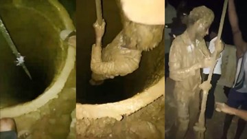 Người đàn ông ngã hố bùn sâu hơn 24 mét may mắn nhất thế giới