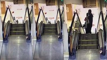 Cậu bé 3 tuổi bị ngã trên thang cuốn và cái kết may mắn